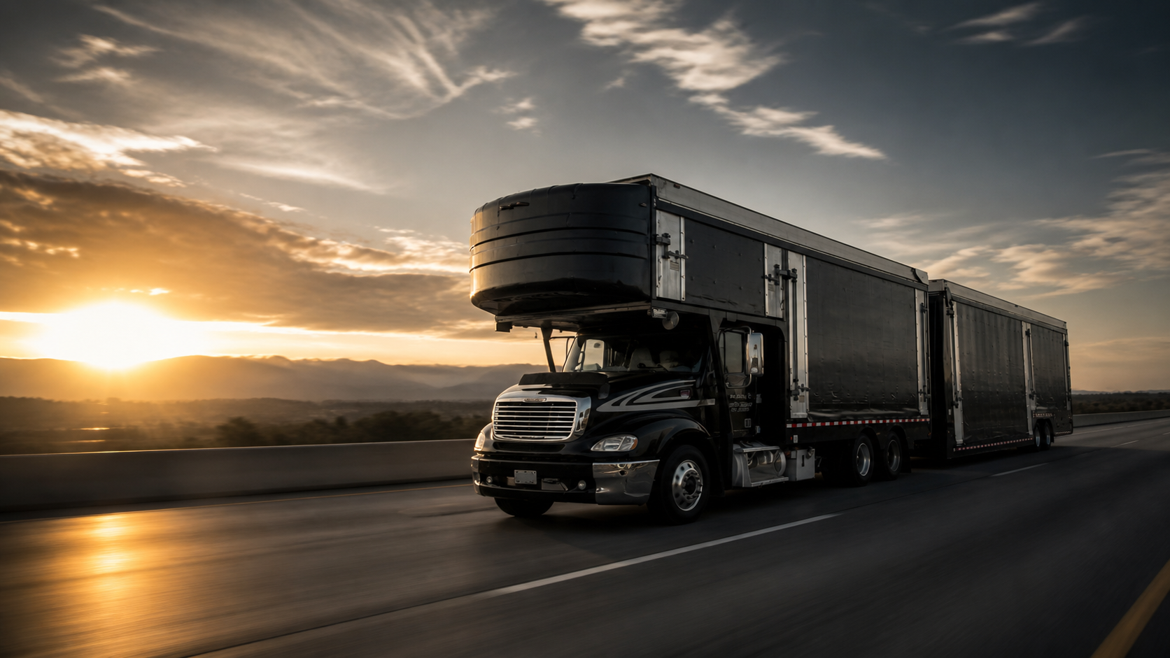 Pro Jacob enclosed multi-car carrier on the highway